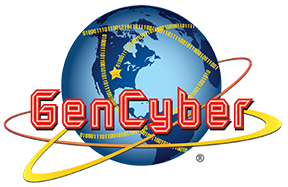 logo of the earth with cybersecurity circles wrapped around it